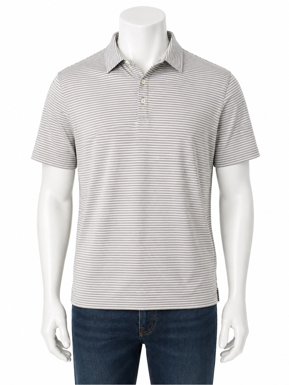 Under Armour Golf Polo Bridlewood Golf Club Logo Gray Striped Performance Polo